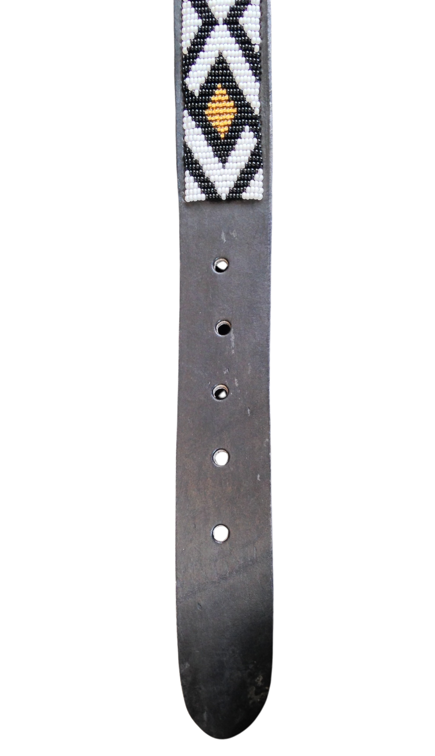 Handcrafted Maasai Belt - White & Black Geometric