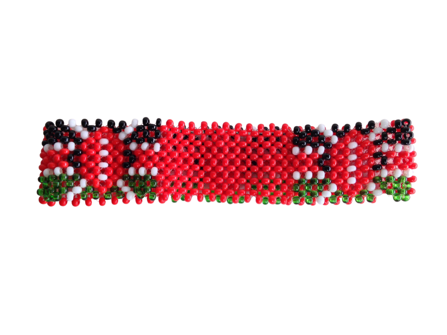 Wrist Band Bracelet Maasai Beaded Kenyan Flag African Men's Sizes Red 8 x0.4""
