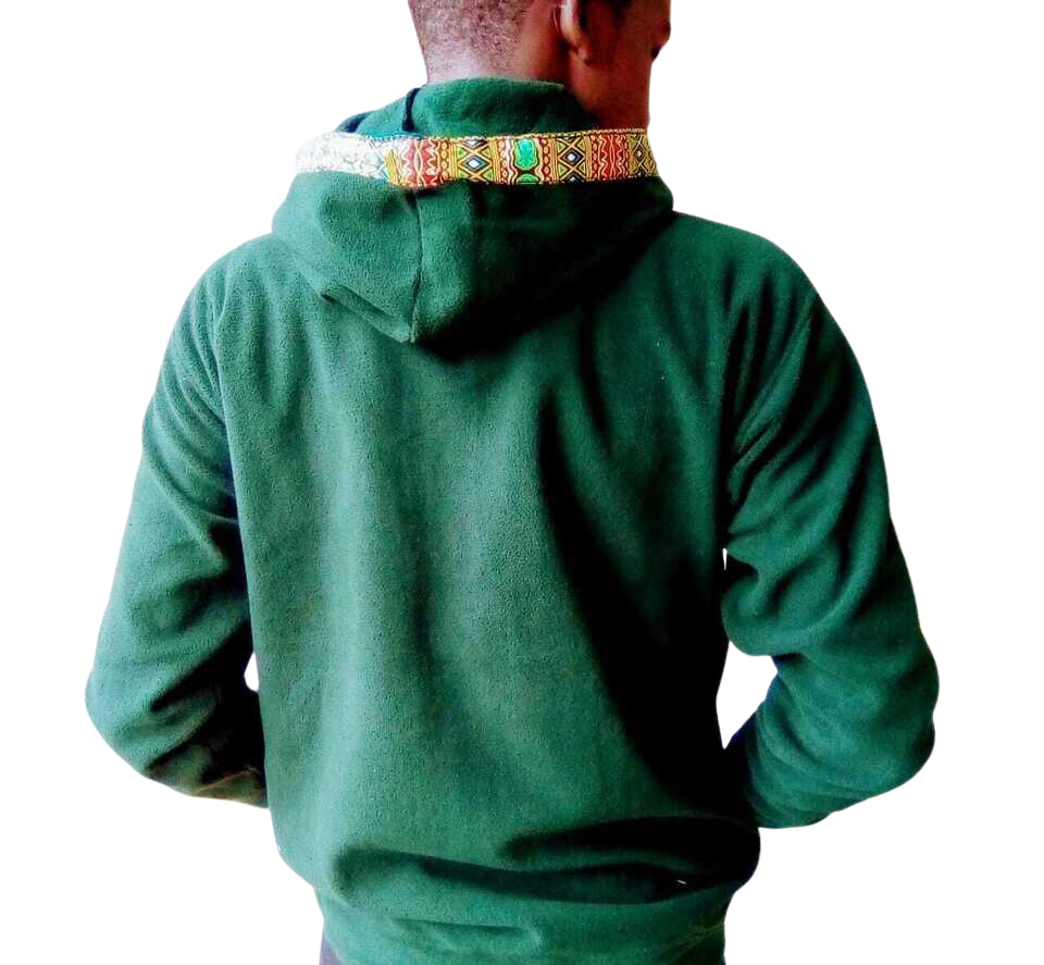 Hoodie Dashiki Fleece Green