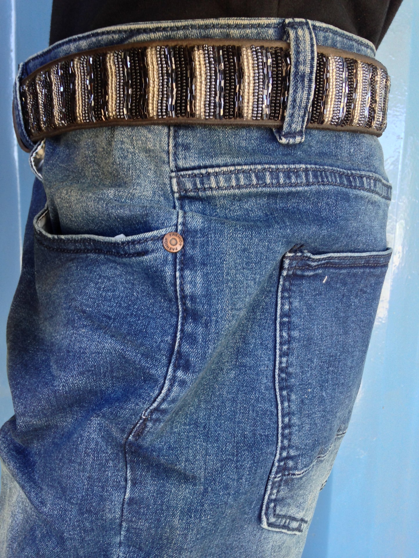 Handcrafted Maasai Belt - Neutral Colored Stripes