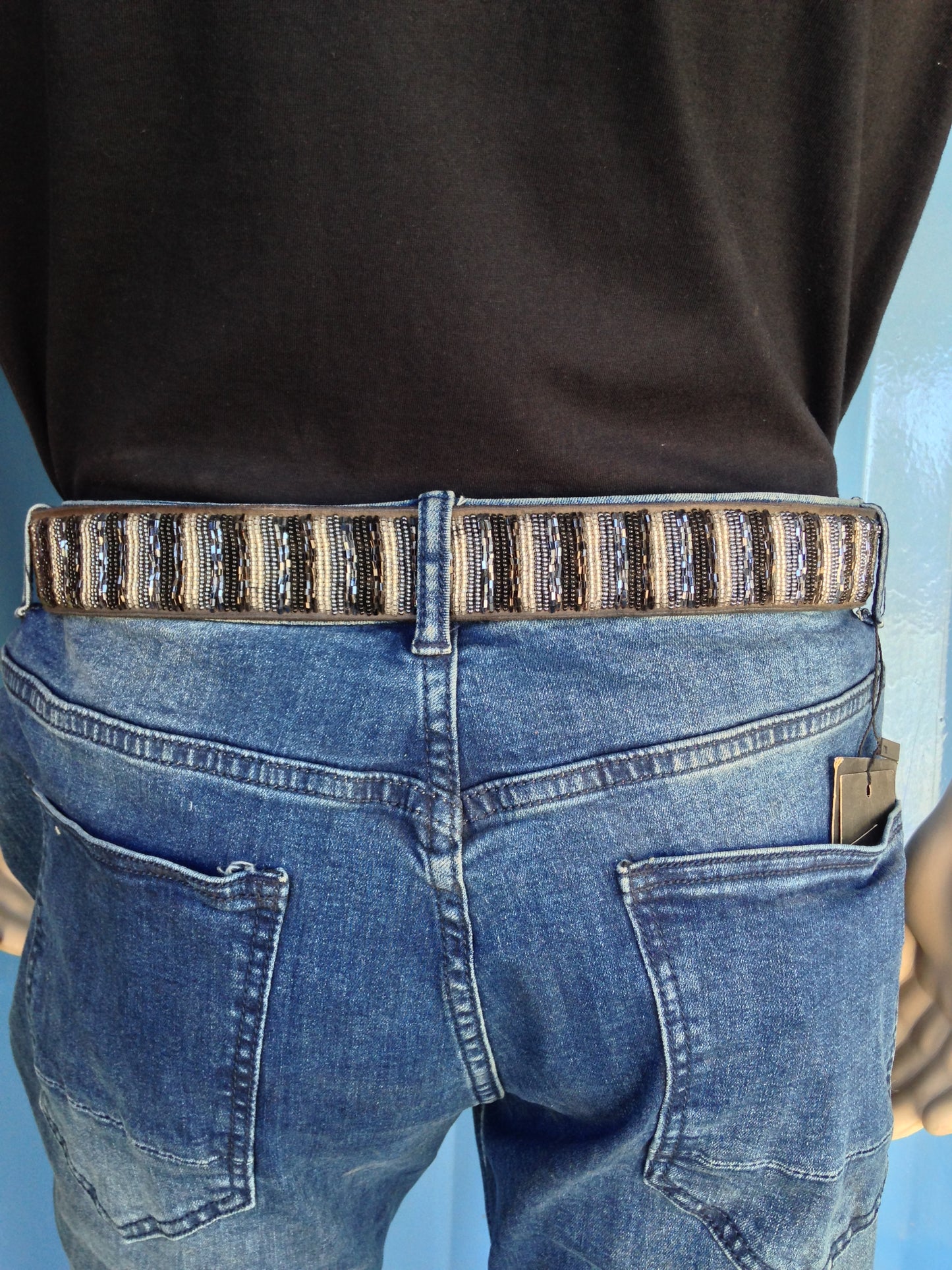 Handcrafted Maasai Belt - Neutral Colored Stripes