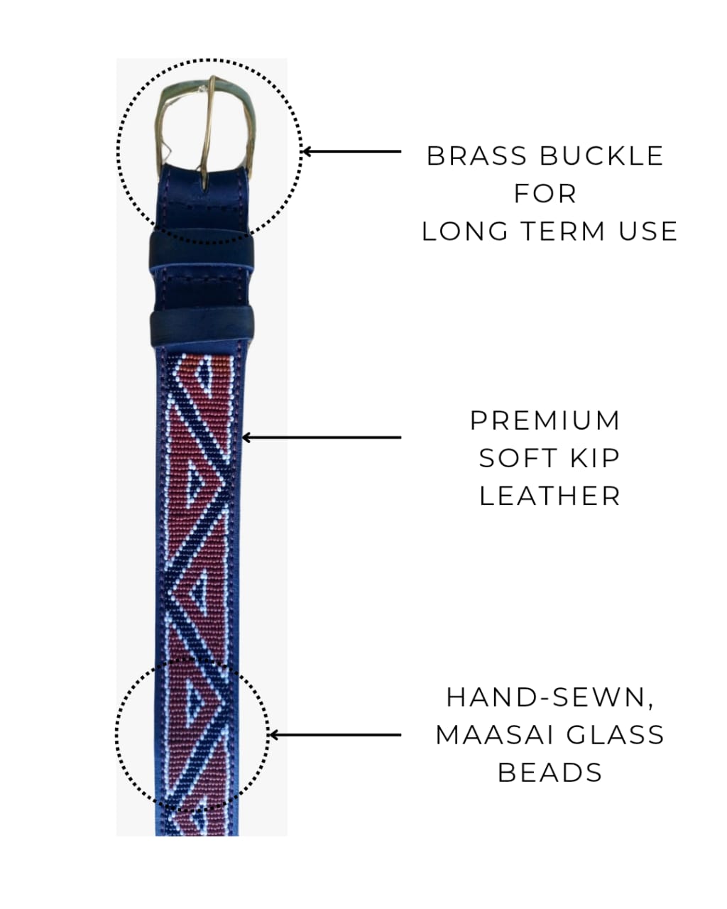 Handcrafted Maasai Belt - Brown Geometric