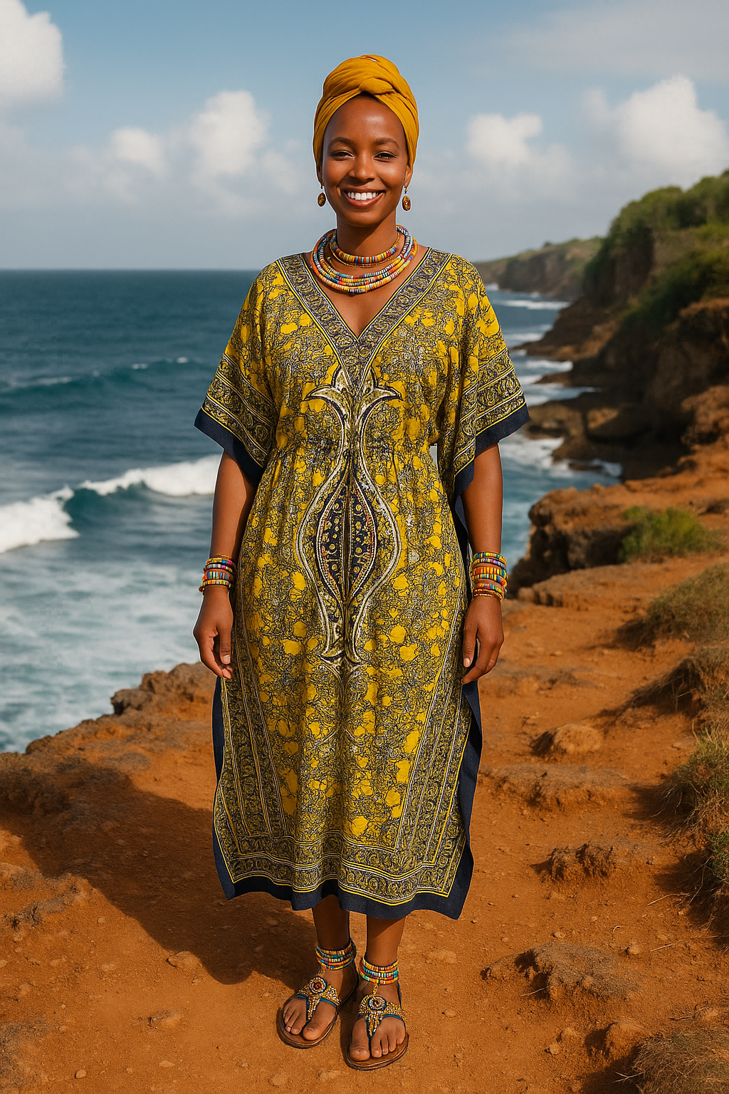 Kaftan Dress Yellow