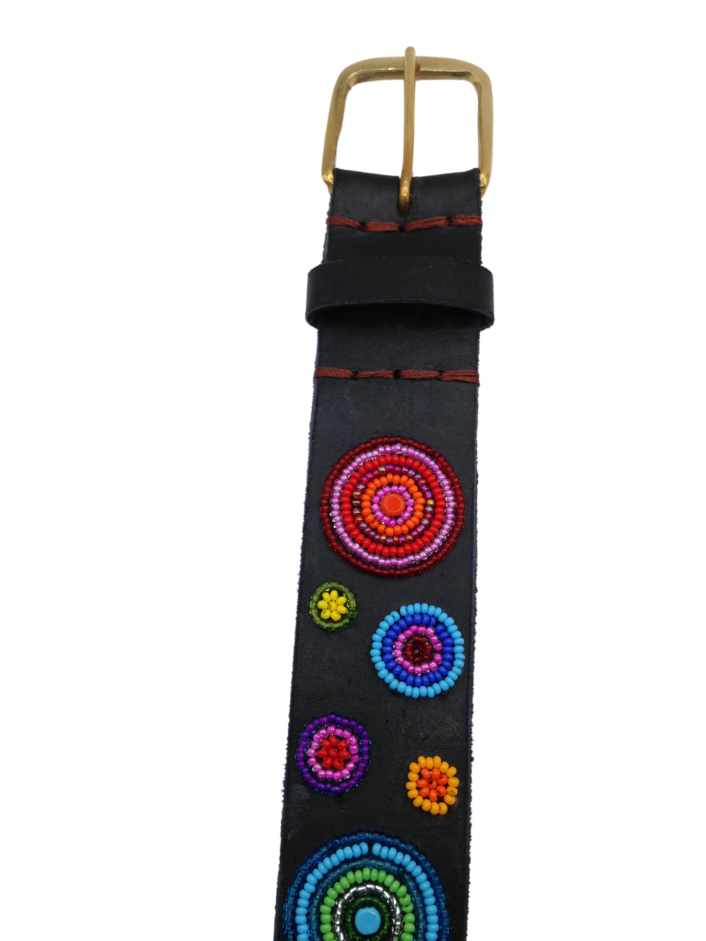 Handcrafted Maasai Belt - Rainbow Circles