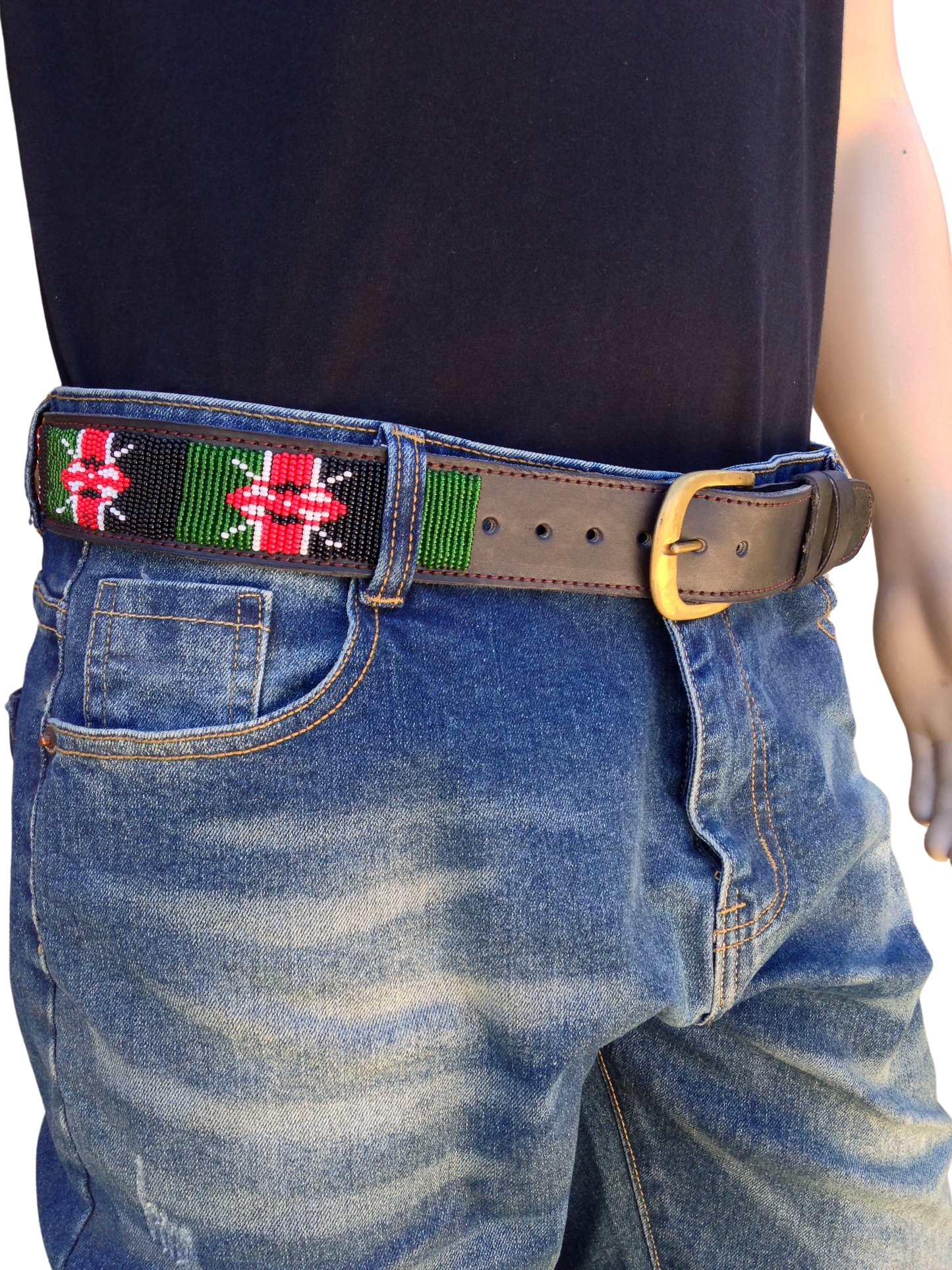 Handcrafted Maasai Belt - Kenya Flag