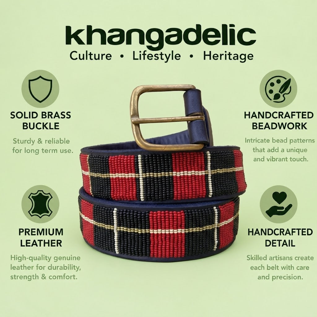 Handcrafted Maasai Belt - Classic Red