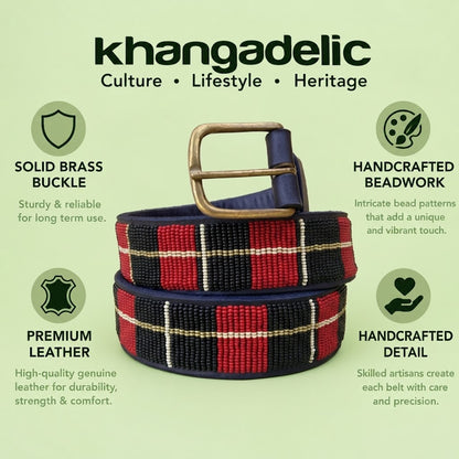 Handcrafted Maasai Belt - Classic Red