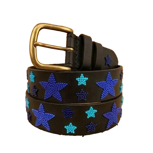 Handcrafted Maasai Belt - Blue Stars