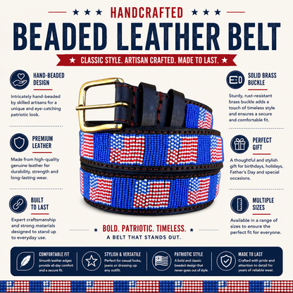 Handcrafted Maasai Belt - US Flag