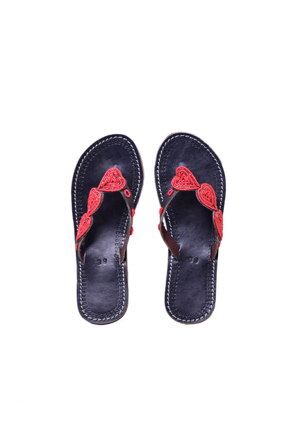Sandals Red Hearts