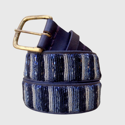 Handcrafted Maasai Belt - Neutral Colored Stripes
