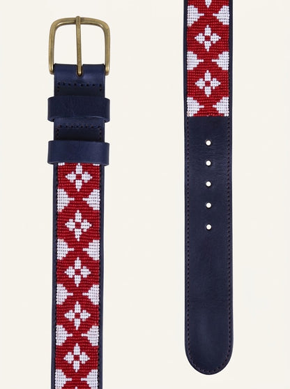Handcrafted Maasai Belt - Burgundy Luxury