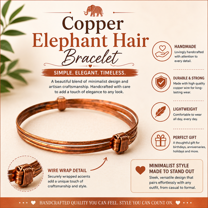 Bracelet Copper Elephant Hair