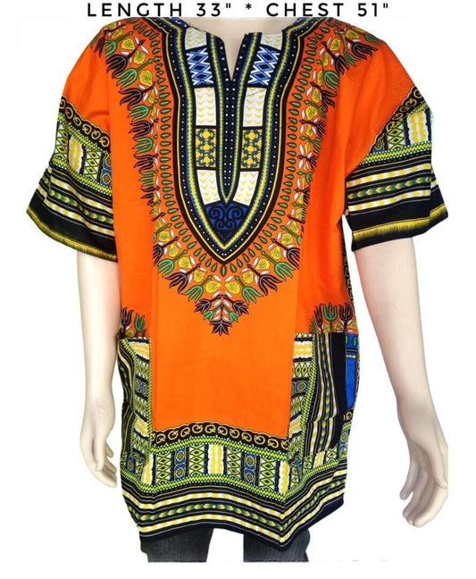 Dashiki Shirt African Unisex Hippie Blouse Top Vintage Cloth Colorful One Size