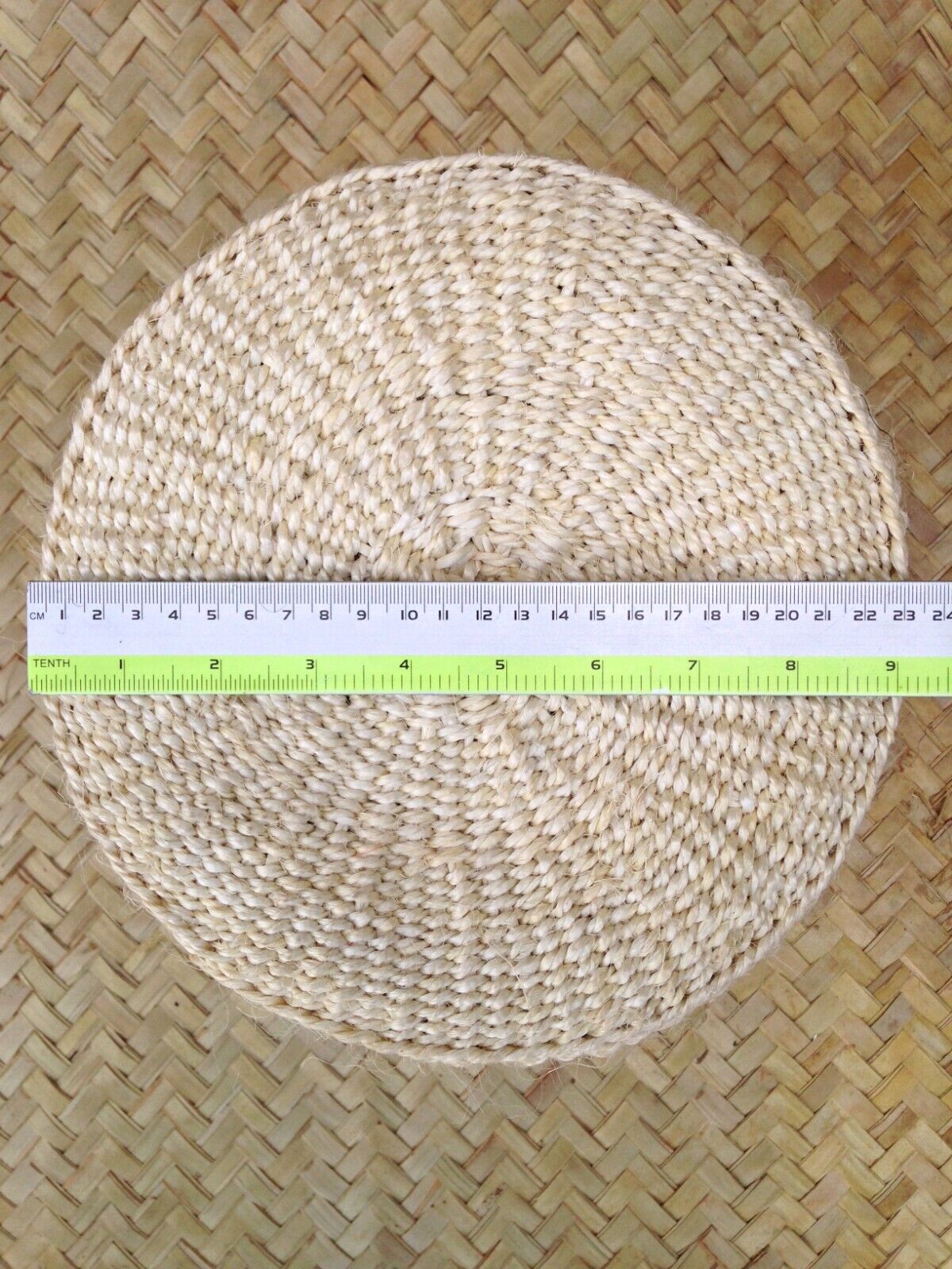 African Kiondo Basket Woven Sisal Storage Planter Kenyan Made 10 in/25.4cm Beige