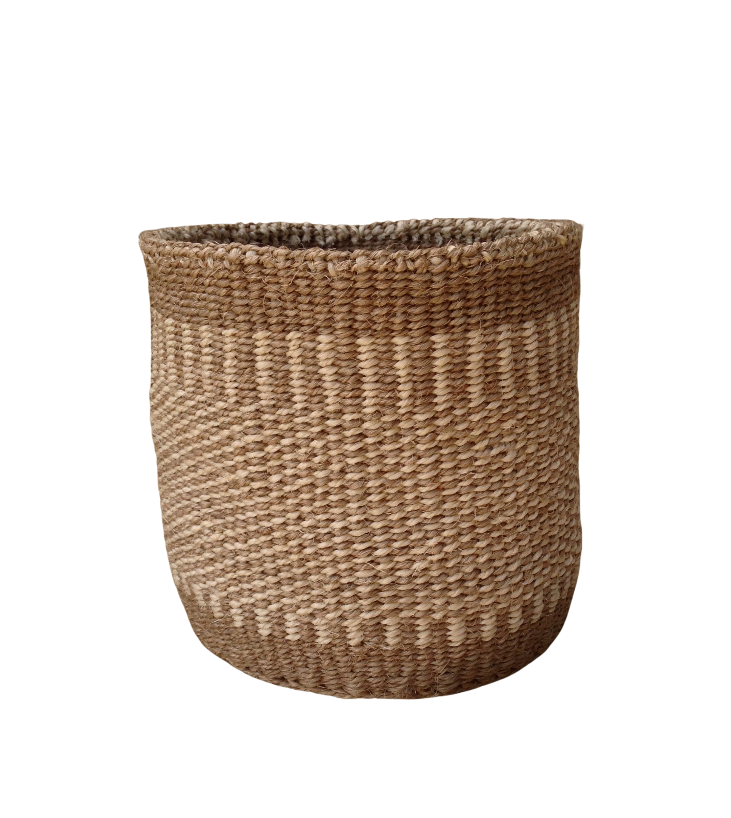 African Kiondo Basket Woven Sisal Storage Planter Kenyan Made Size 8 in /20.3 cm