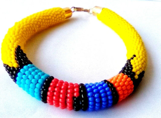 Wrist Band Bracelet Masai Beads Colorful African Unisex One size Made in Kenya