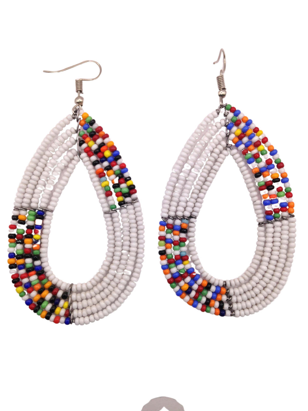 African Kenyan Hand-Crafted Ethnic Jewelry Colorful Masai Glass Beaded Earrings