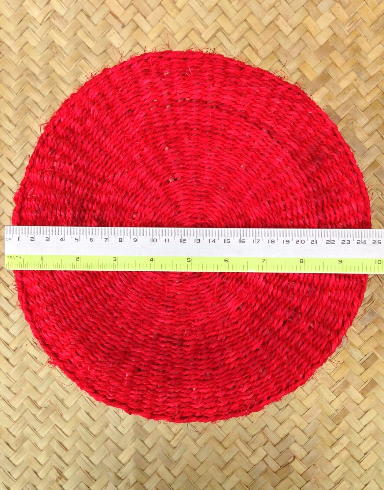 African Kiondo Basket Woven Sisal Storage Planter Kenyan Made 10.5 in/27cm Beige