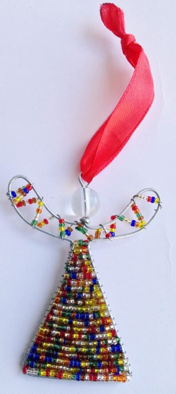 Christmas Ornaments Tree Hanging Decorations Angel Pendant-Iron Glass Beads