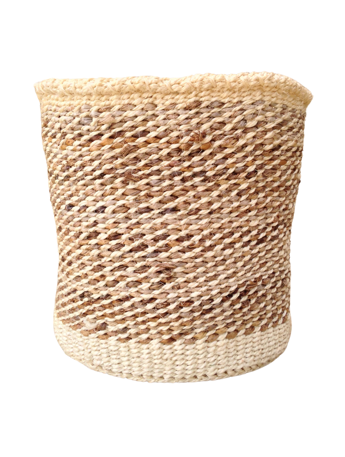 African Kiondo Basket Woven Sisal Storage Planter Kenyan Made Sizes 12", 10", 8"