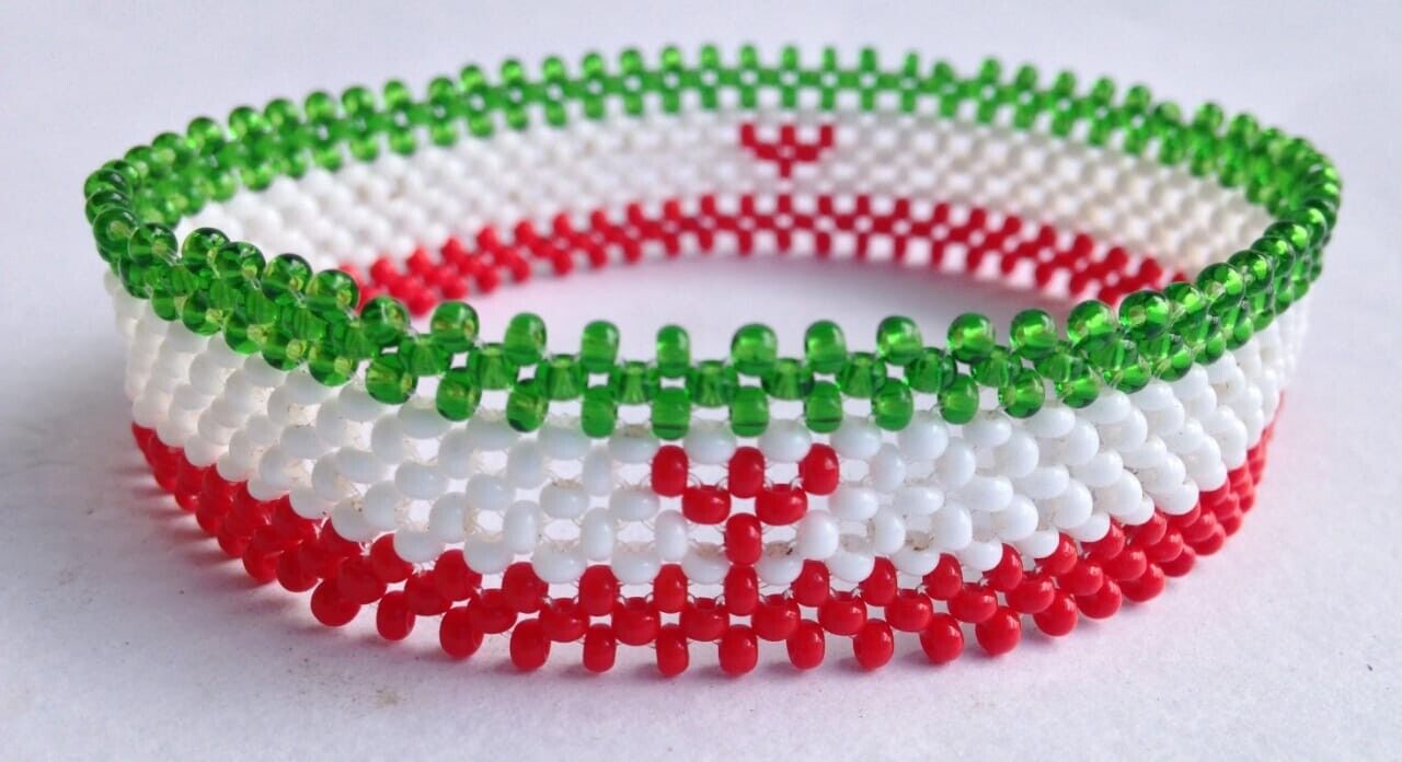 Wrist Band Bracelet Iran National Flag FIFA World Cup Fan Men Large 8" (20.3cm)