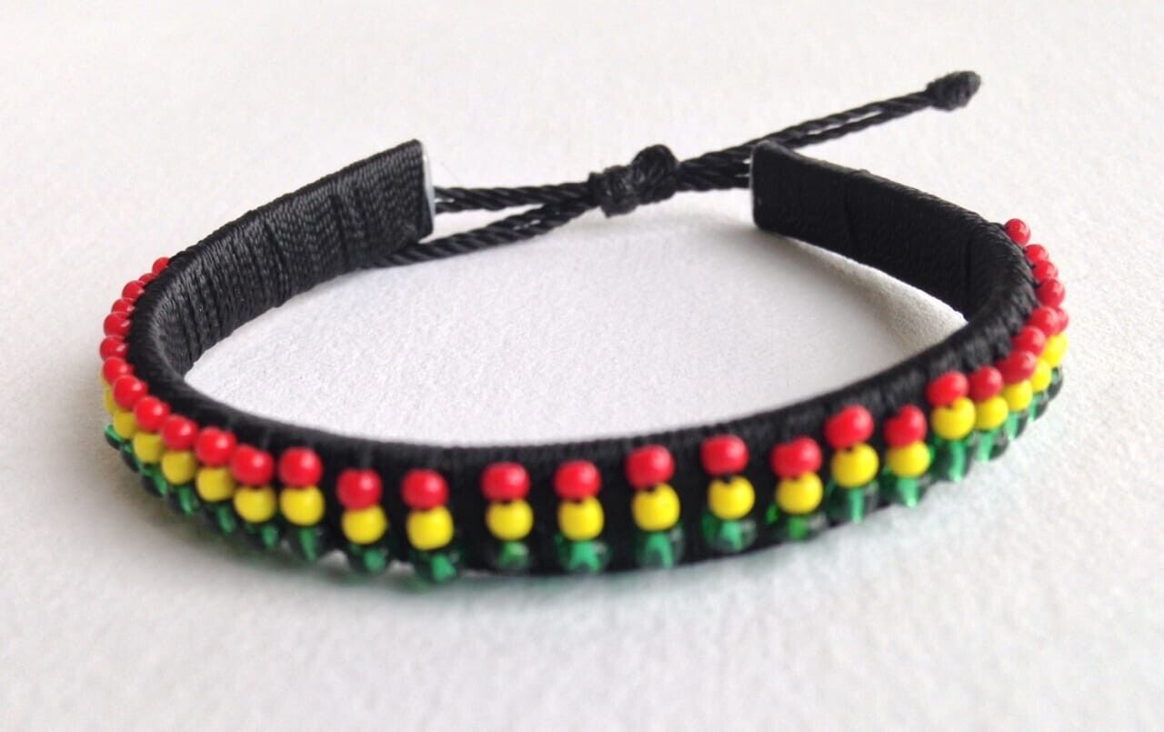 Wrist Band Bracelet Masai Beads Colorful African Unisex Adjustable Rasta Kenya