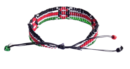 Bracelet Beaded Kenyan Flag Adjustable