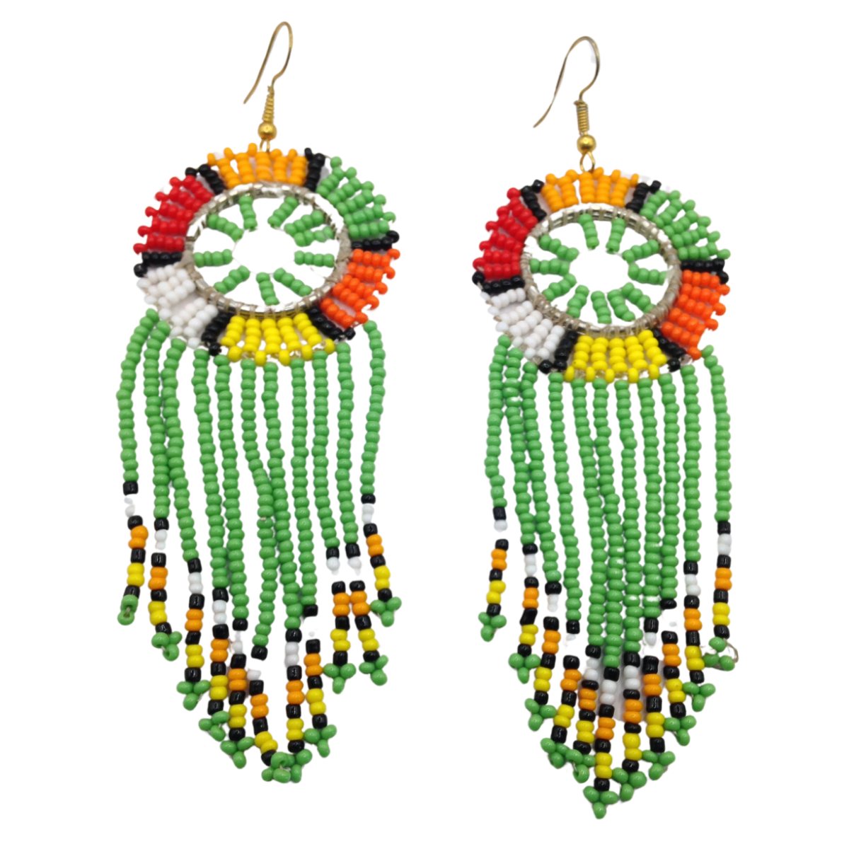 African Kenyan Hand-Crafted Ethnic Jewelry Colorful Masai Glass Beaded Earrings