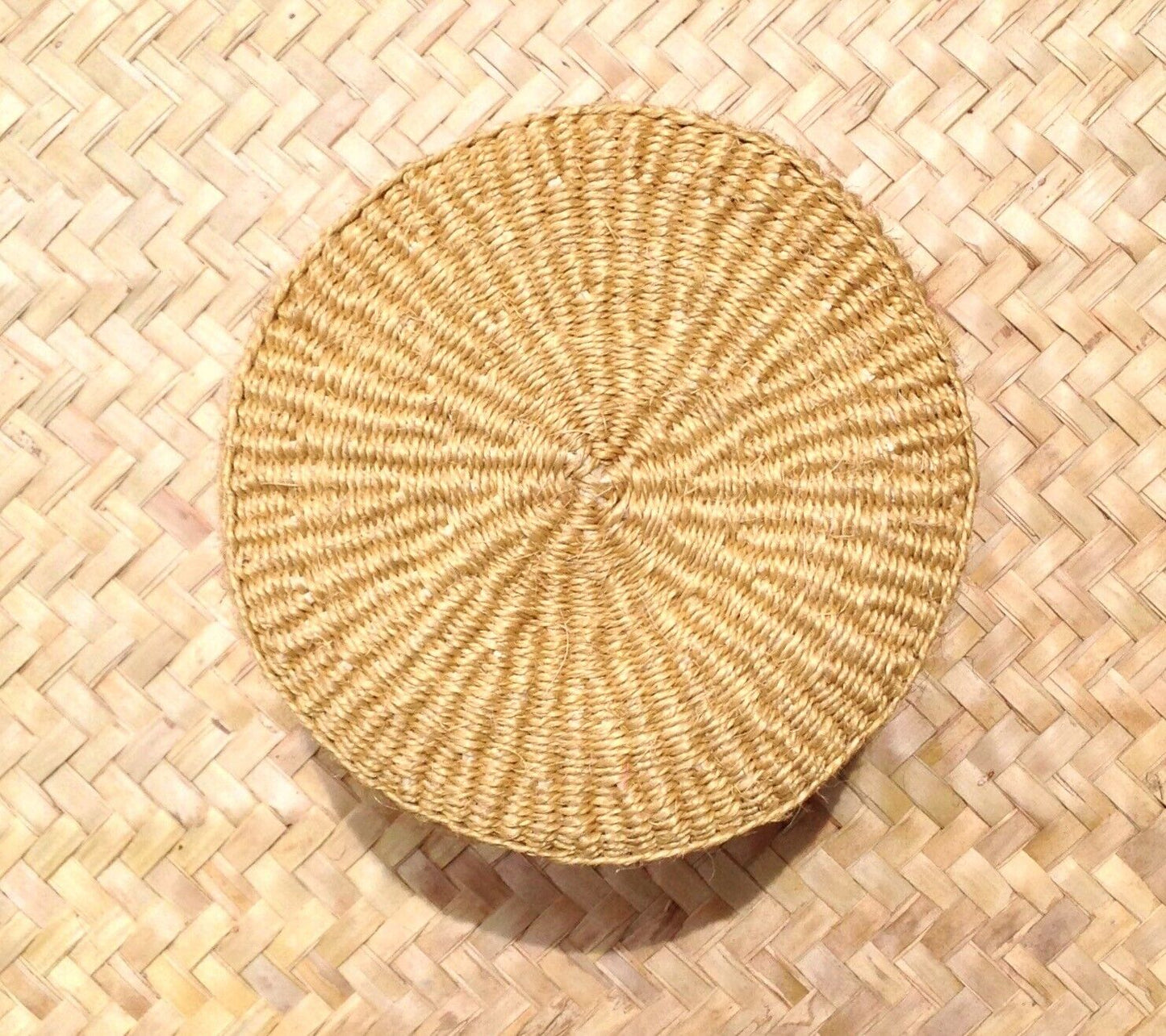 African Kiondo Basket Woven Sisal Storage Planter Kenyan Made Size 8 in /20.3 cm