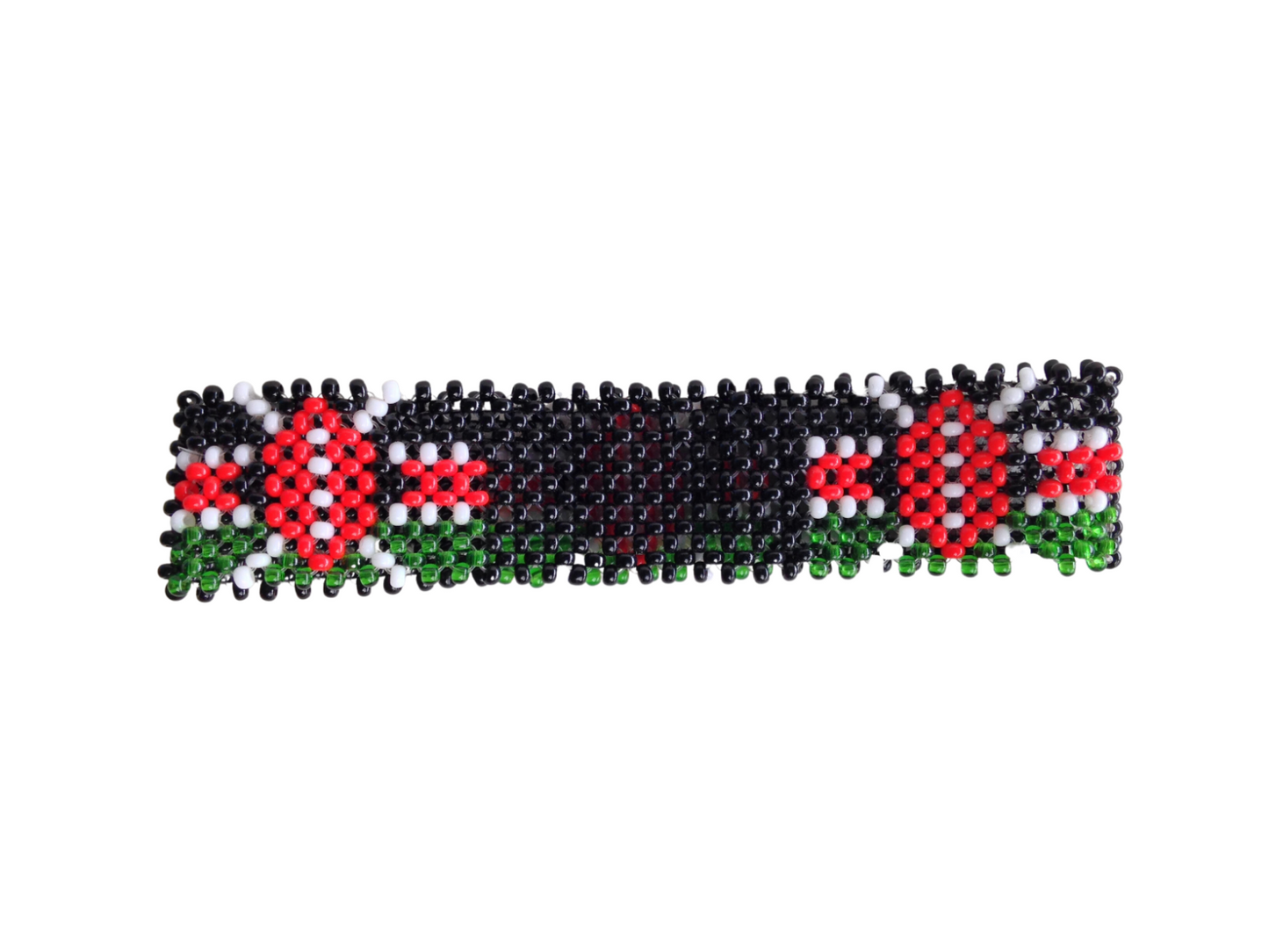 Wrist Band Bracelet Maasai Beaded Kenyan Flag African Black