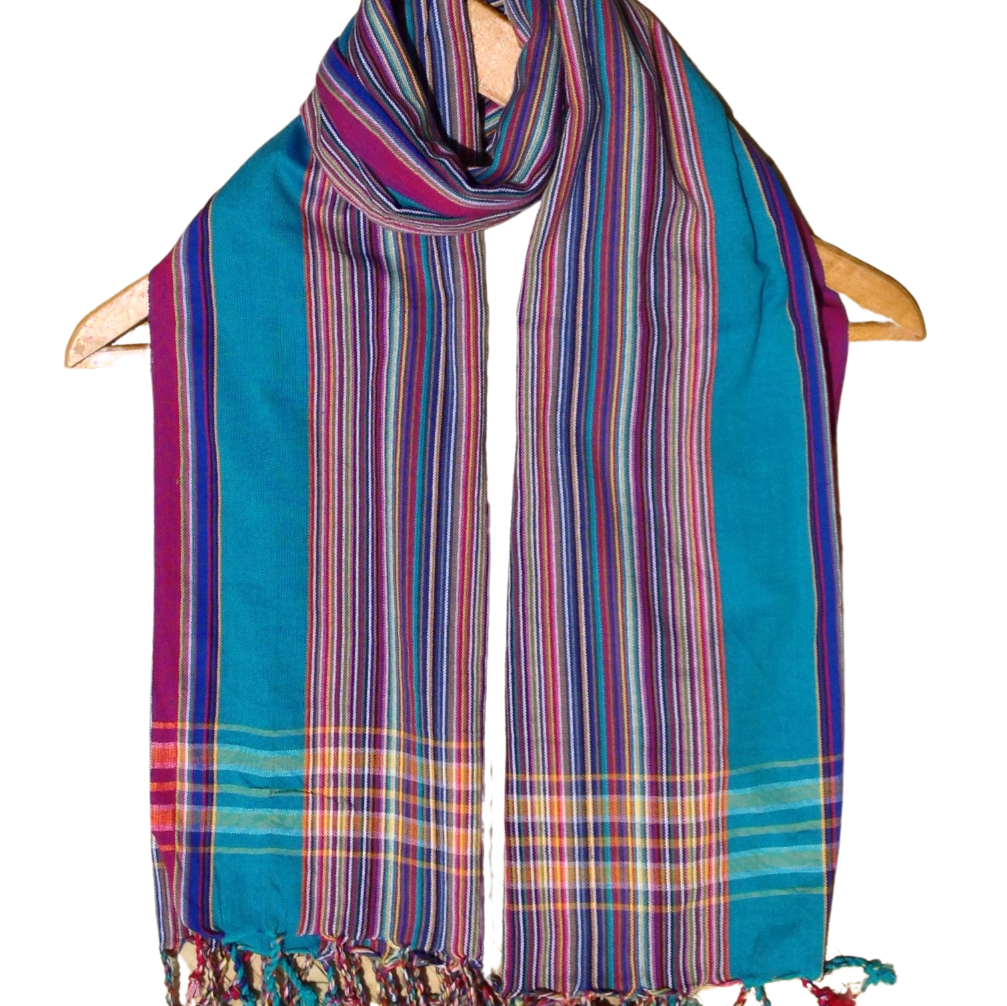 Kikoi Vibrant Gift 100% Cotton Ethnic Multi color stripes Tassels Scarf Beach Wrap Kenya Made