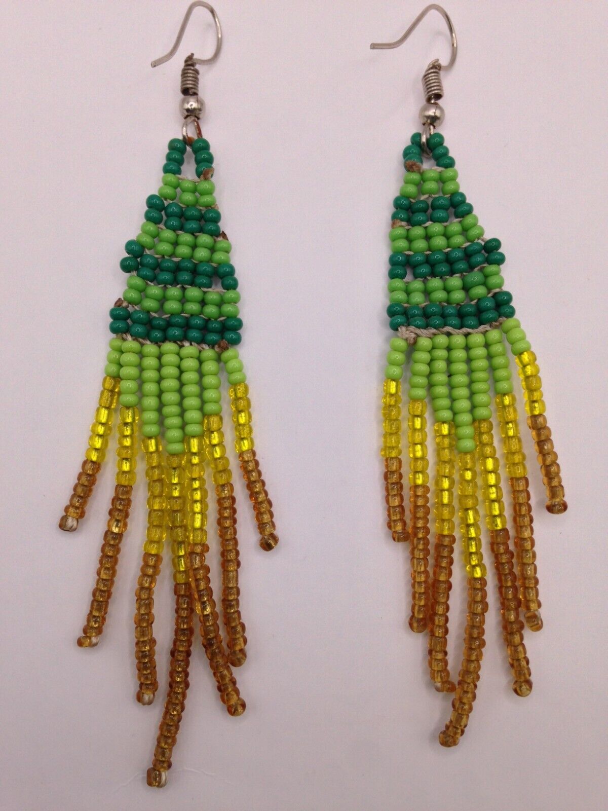 African Kenyan Hand-Crafted Ethnic Jewelry Colorful Masai Glass Beaded Earrings