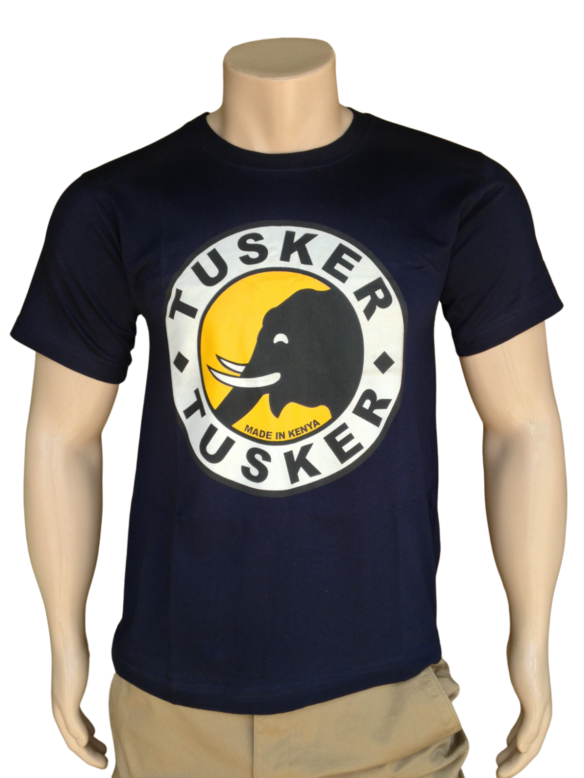 Cotton T-shirt Tusker Beer Print Comfortable Round Neck Black Unisex Kenyan Made