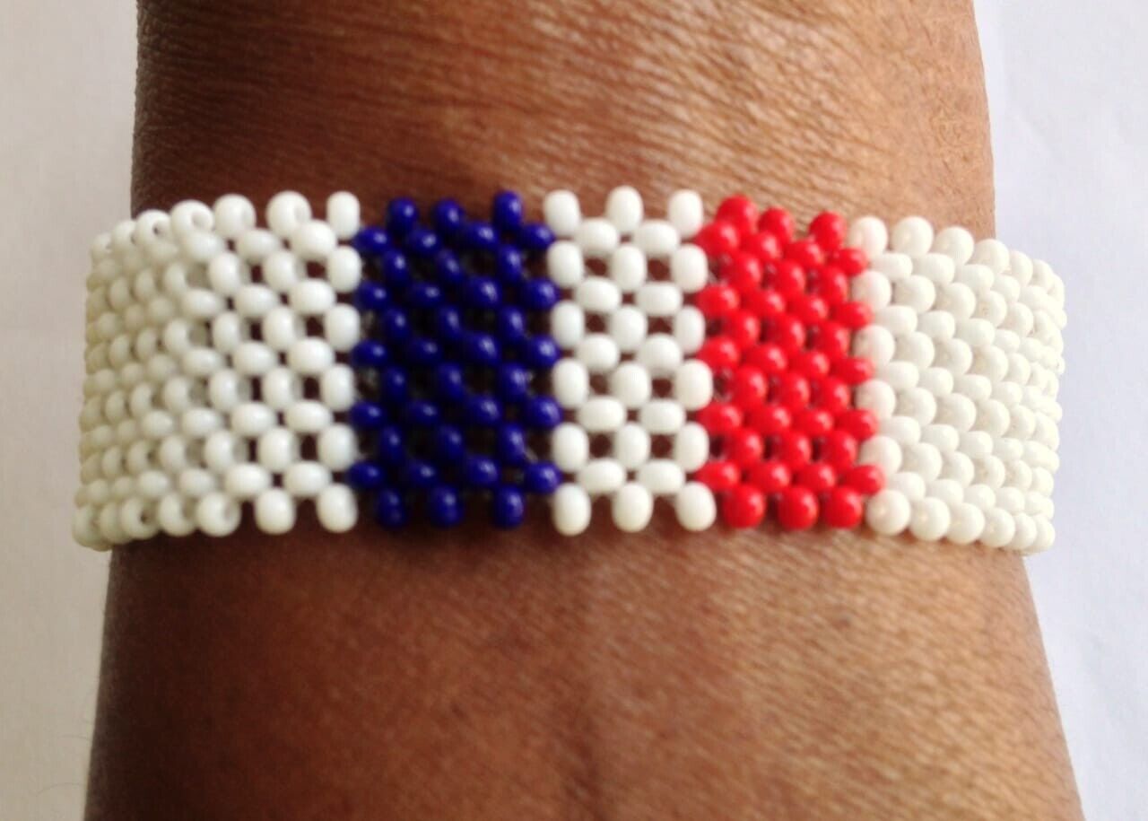 Wrist Band Bracelet France National Flag FIFA World Cup Fan Men Large 8" 20.3cm