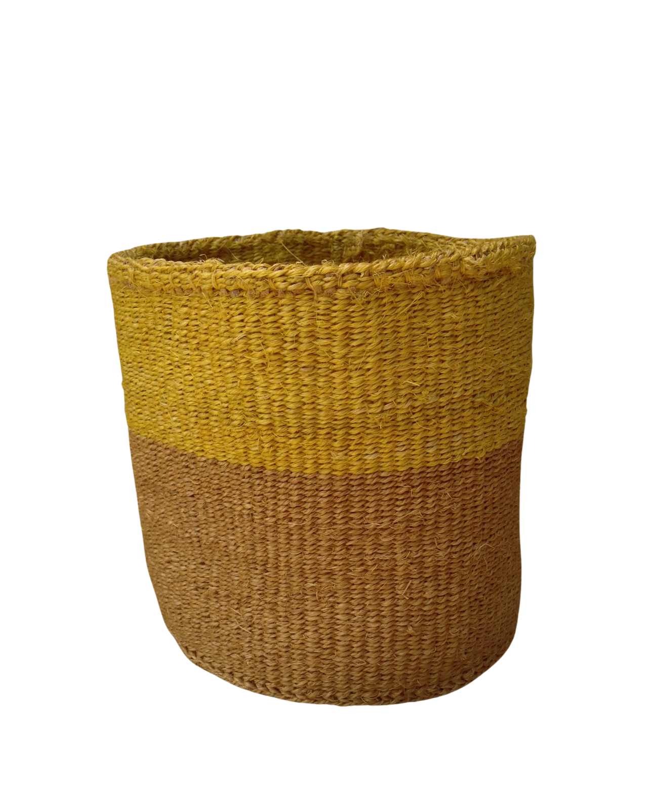 African Kiondo Basket Woven Sisal Storage Planter Kenyan Made Size 8 in /20.3 cm