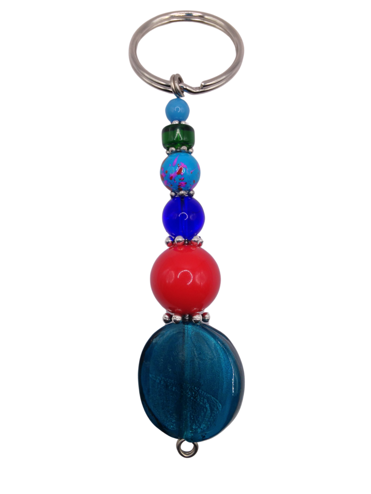 African Hand-Crafted Ethnic Colorful Masai Beaded Keychain Keyring Made in Kenya