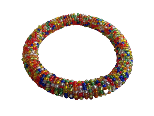 Wrist Band Bracelet Masai Beads Colorful African Unisex One Size Made in Kenya