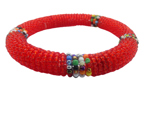 Wrist Band Bracelet Masai Beads Colorful African Unisex One Size Made in Kenya