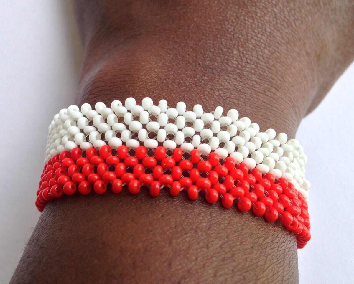 Wrist Band Bracelet Poland National Flag FIFA World Cup Fan Men Large 8" 20.3cm