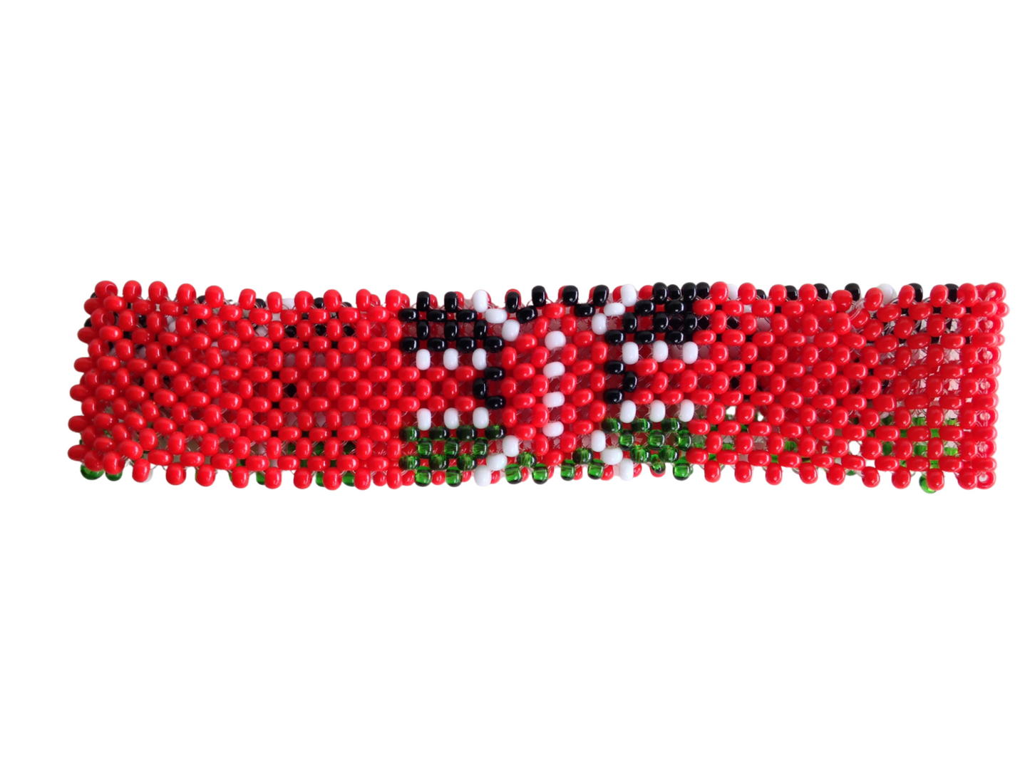 Wrist Band Bracelet Maasai Beaded Kenyan Flag African  Men's Sizes Red 8 x0.4""