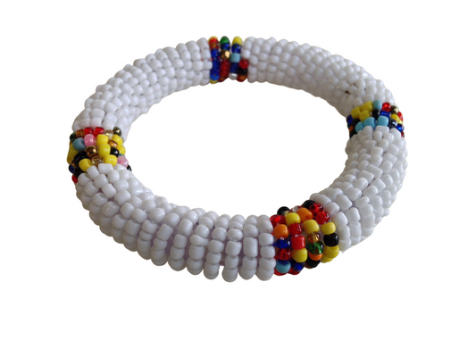 Wrist Band Bracelet Masai Beads Colorful African Unisex One Size Made in Kenya