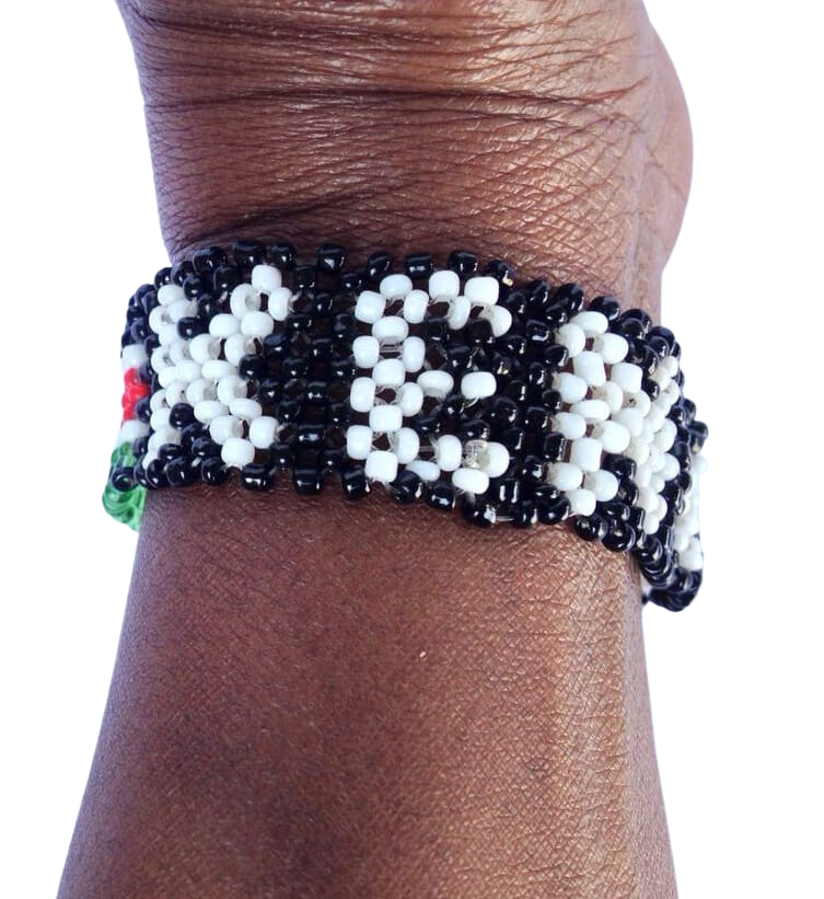 Wrist Band Bracelet Maasai Masai Beaded Kenyan Flag Kenya Text