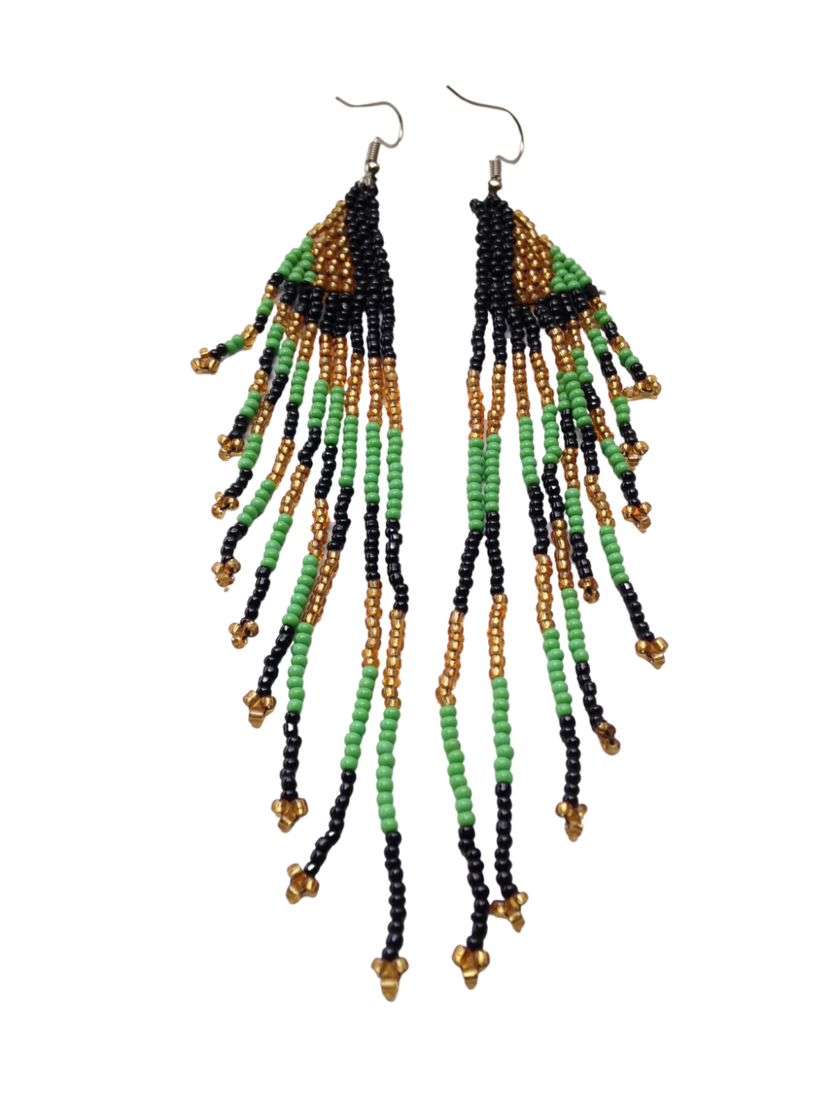 Set of 8 Earrings African Hand-Crafted Ethnic Jewelry Masai Glass Beads Green