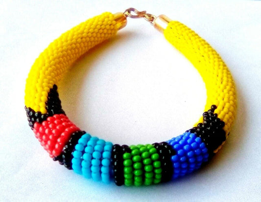 Wrist Band Bracelet Masai Beads Colorful African Unisex One size Made in Kenya