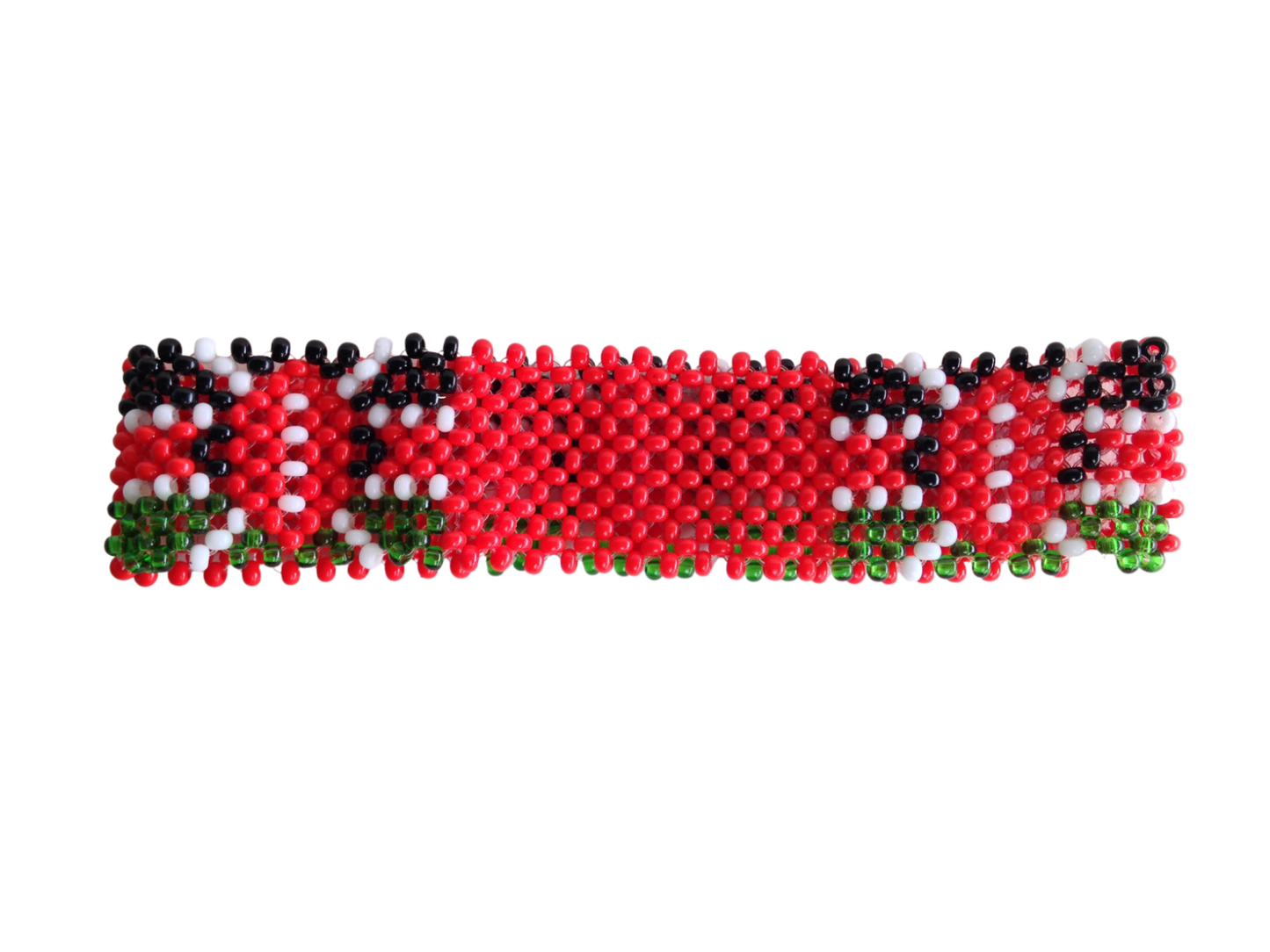 Wrist Band Bracelet Maasai Beaded Kenyan Flag African  Men's Sizes Red 8 x0.4""