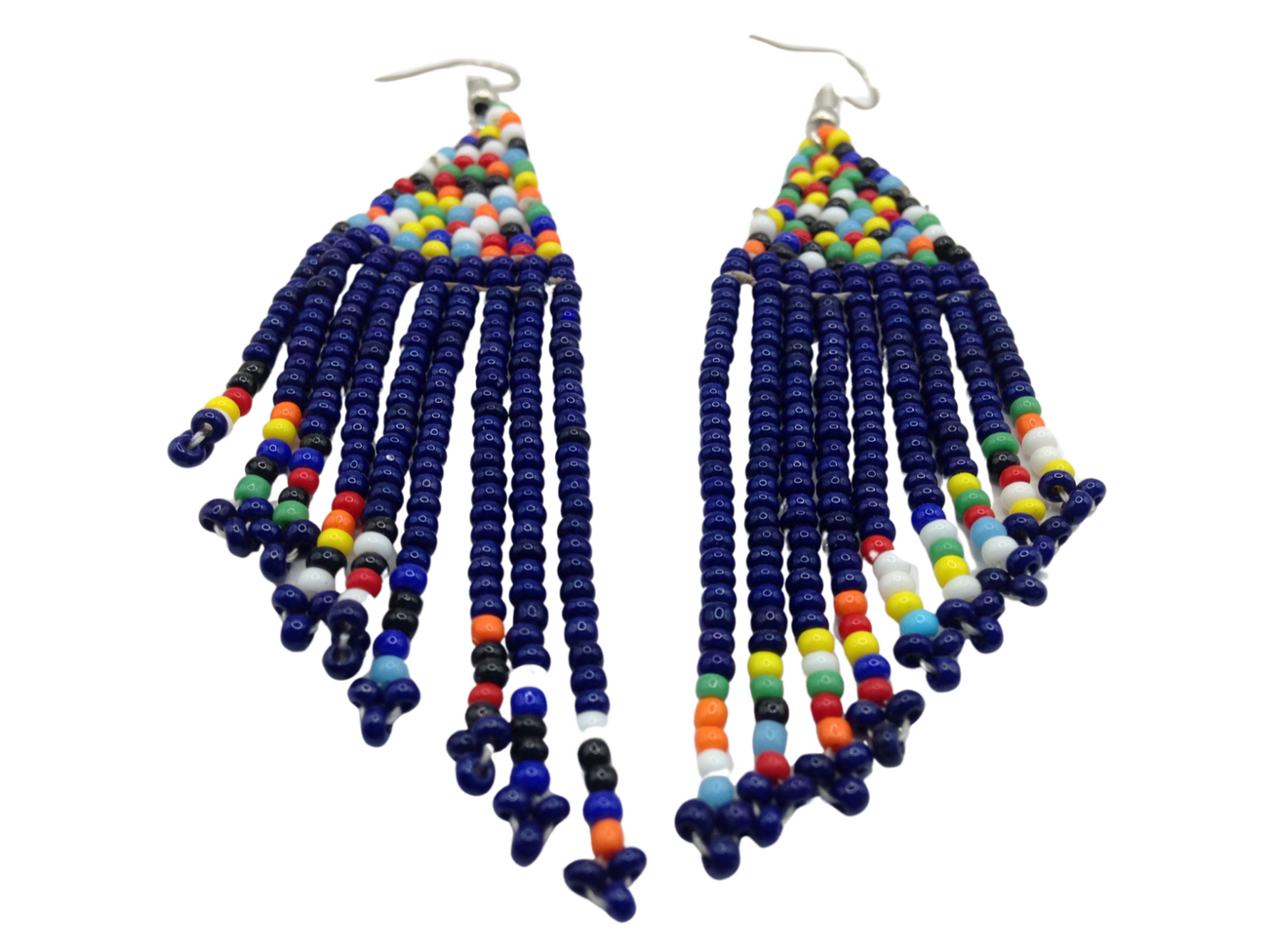 African Kenyan Hand-Crafted Ethnic Jewelry Colorful Masai Glass Beaded Earrings