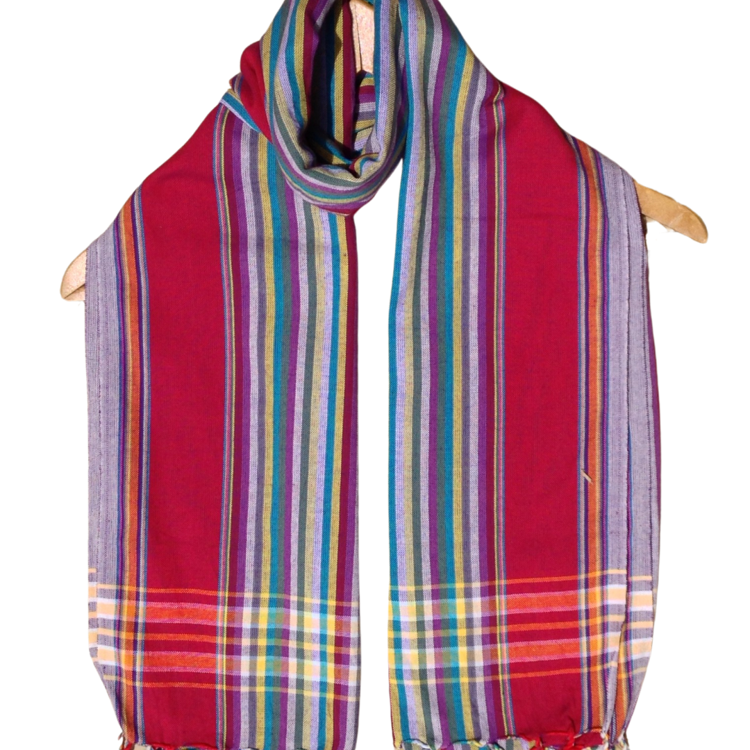 Kikoi Vibrant Gift 100% Cotton Ethnic Multi color stripes Tassels Scarf Beach Wrap Kenyan Made