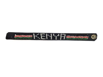Bracelet Beaded Leather