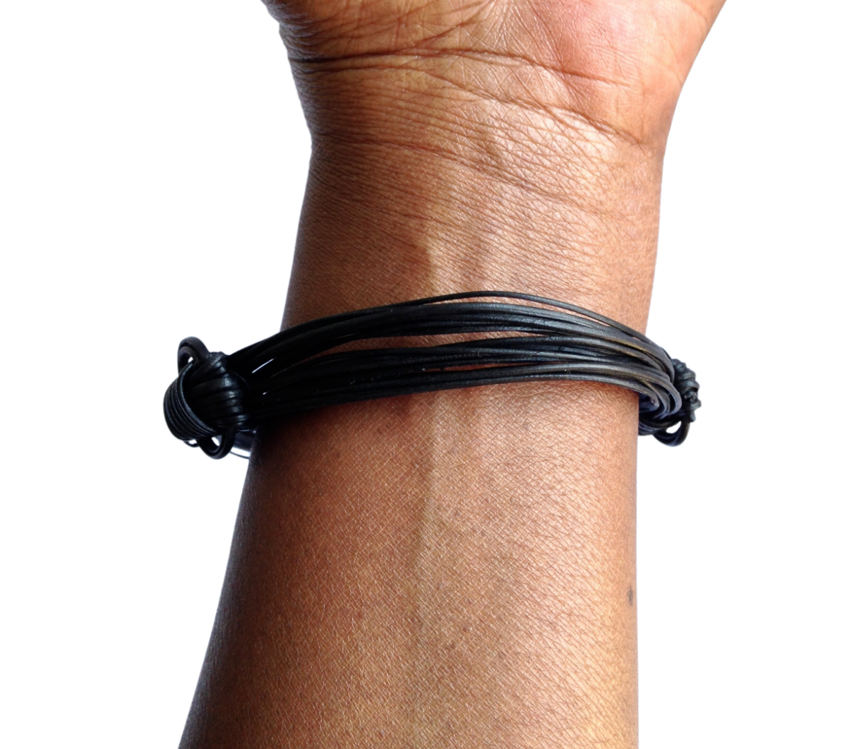 Bracelet African Plant Fiber Faux Elephant Hair Unisex Black  Kenya (Pack of 2)